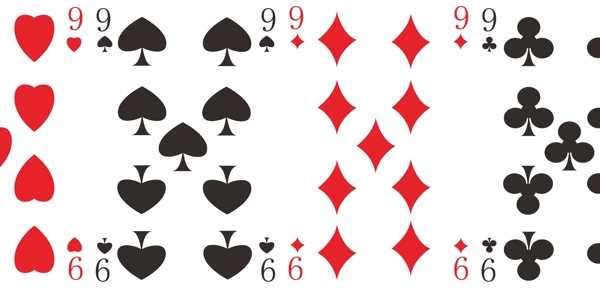 扑克牌四色矢量图