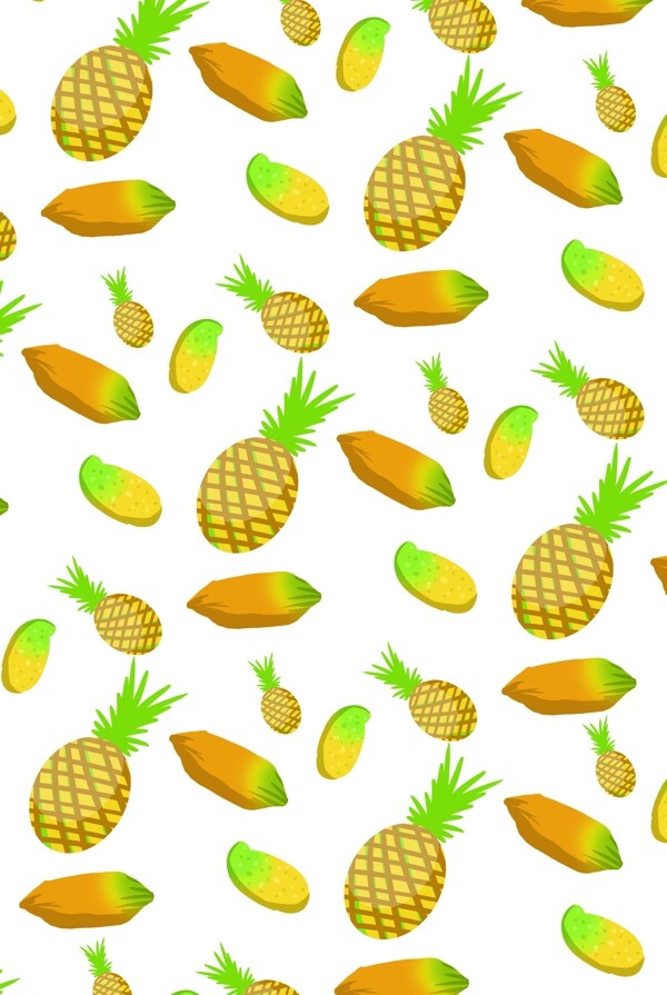 黄色菠萝底纹装饰