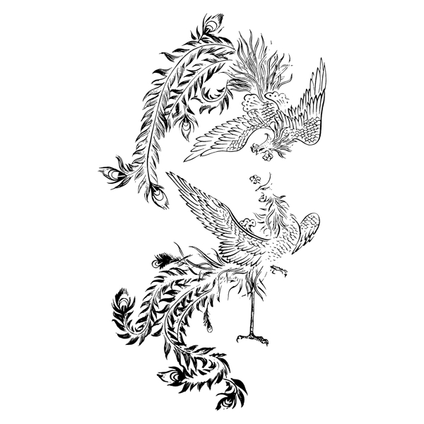 中国龙纹古典龙纹凤凰