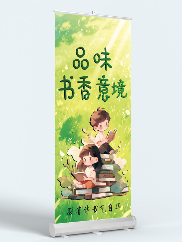 读书展架  读书易拉宝 读书日