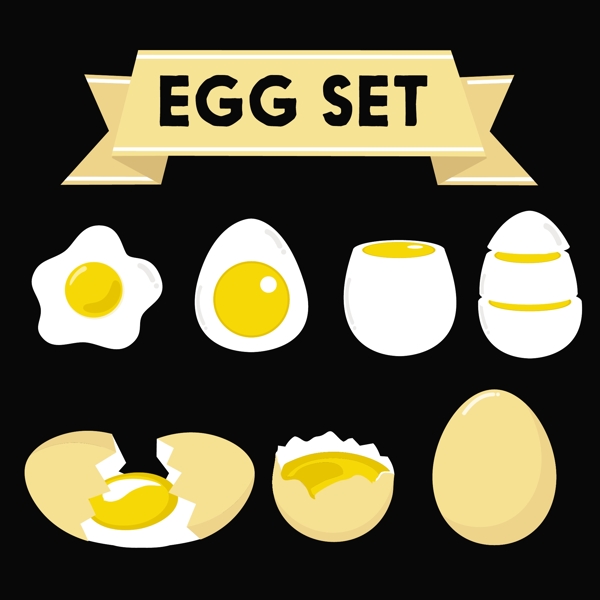 鸡蛋美食食材ai矢量素材下载