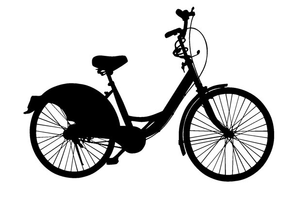 自行车剪影轮廓图片
