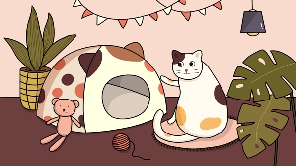 萌宠系列可爱猫咪插画