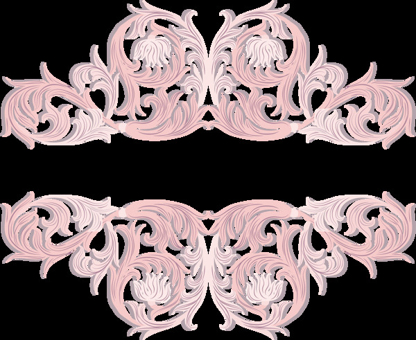 粉红装饰花纹分隔符免抠png透明图层素材