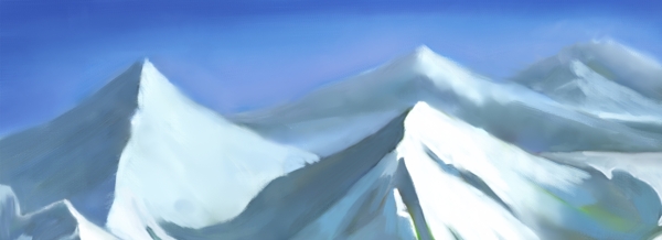 手绘旅行雪山背景图
