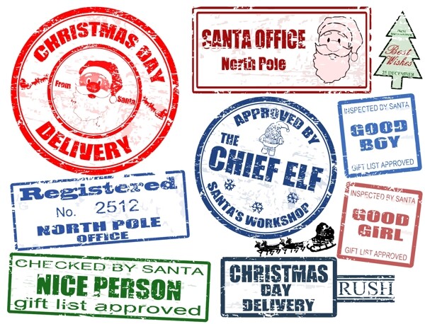 圣诞节标签印章图片