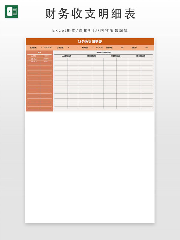 财务收支明细表