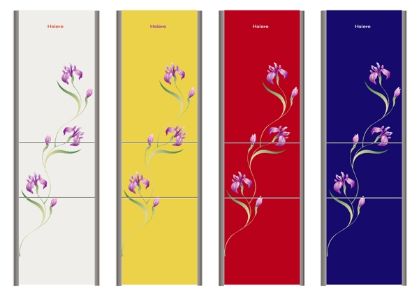 冰箱面板花卉图案