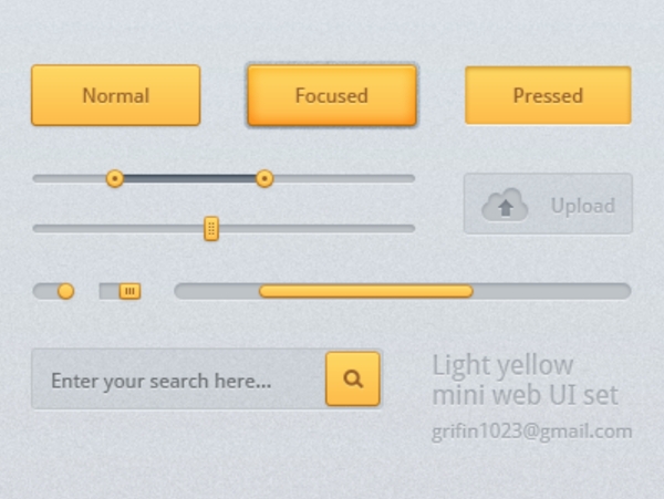 浅灰黄色小网站UI工具包PSD